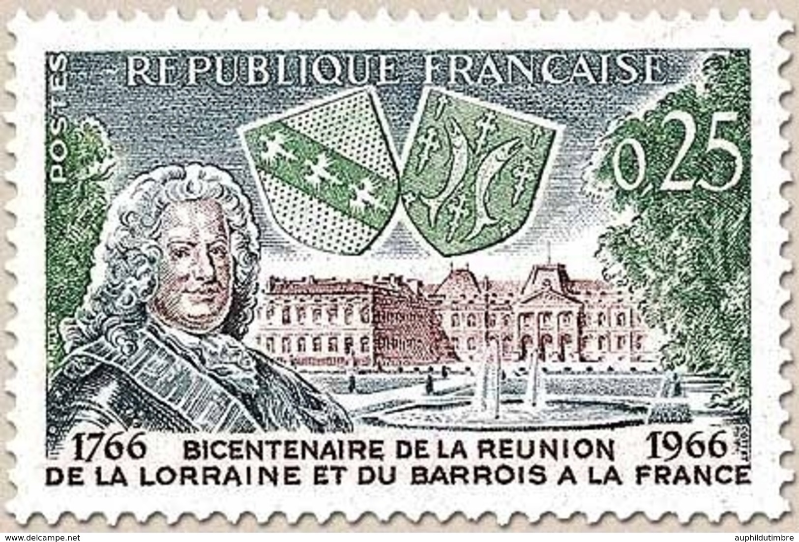 Bicentenaire De L'intégration De La Lorraine Et Du Barrois. Stanislas Leczinski Et Château De Lunéville 25c. Y1483 - Neufs