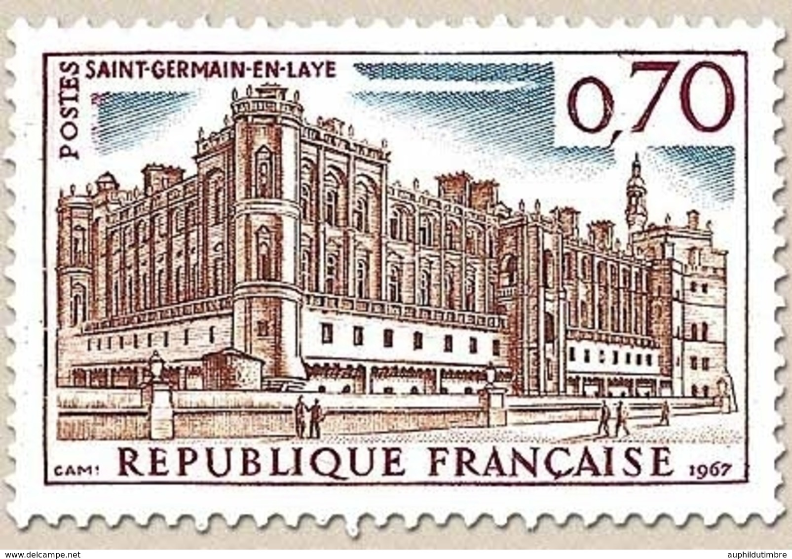 Monuments Et Sites. Château De St-Germain-en-Laye 70c. Brun, Carmin Et Bleu Y1501 - Neufs