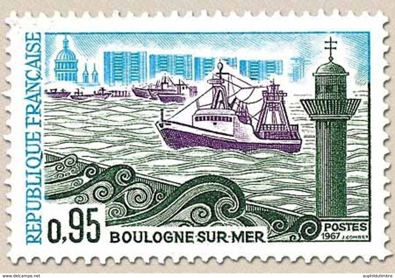 Monuments Et Sites. Boulogne-sur-Mer 95c. Vert, Violet Et Bleu Y1503 - Neufs