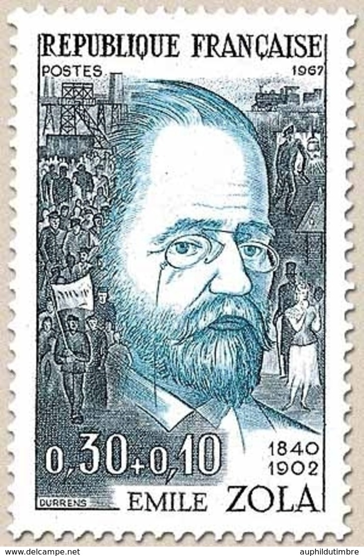 Célébrités. Emile Zola 30c. + 10c. Noir Et Bleu-vert Y1511 - Unused Stamps