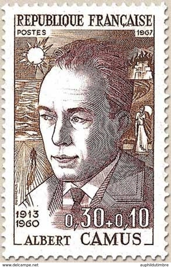 Célébrités. Albert Camus 30c. + 10c. Bistre-brun Et Lilas Y1514 - Unused Stamps