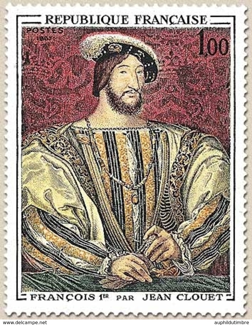 Oeuvres D'art. Portrait De François 1er (1494-1547), Par Jean Clouet (1475-1541) 1f. Polychrome Y1518 - Unused Stamps