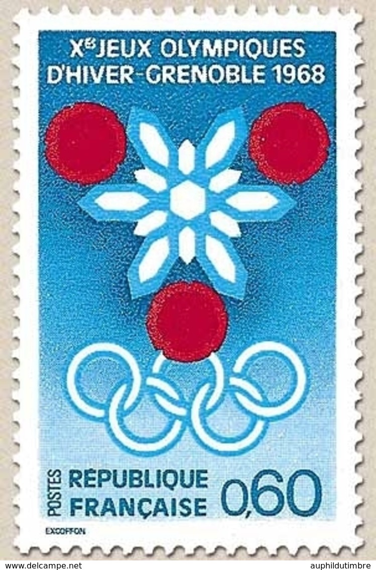 Prélude Aux Jeux Olympiques D'hiver, à Grenoble. Héliogravure. 60c. Bleu, Bleu Clair Et Rouge Y1520 - Neufs