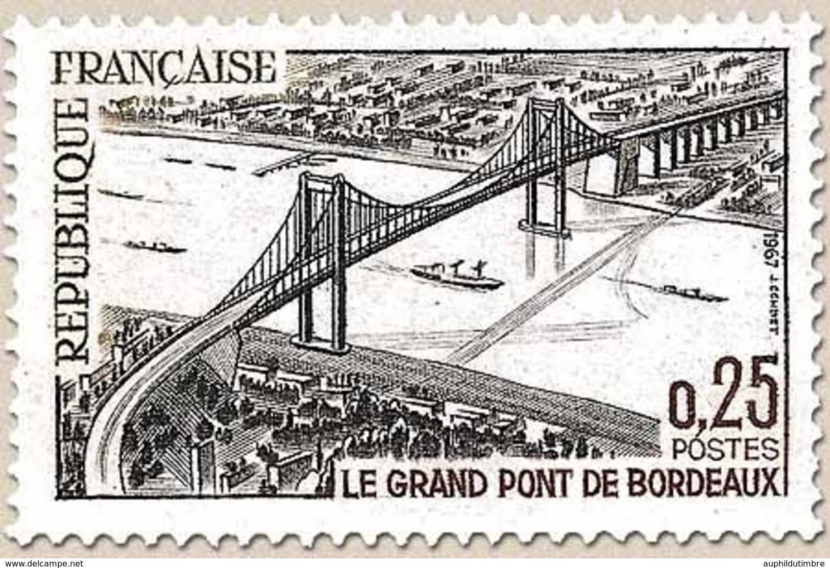 Inauguration Du Grand Pont De Bordeaux. 25c. Noir Et Brun Y1524 - Unused Stamps