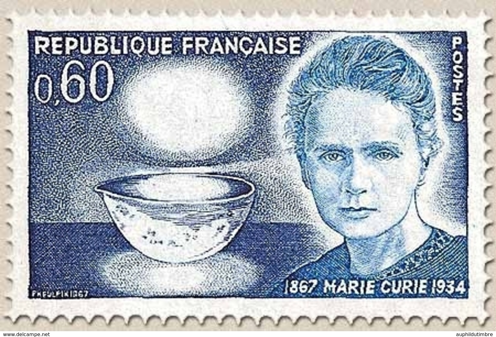 Centenaire De La Naissance De Marie Sklodowska-Curie (1867-1934) 60c. Bleu Et Outremer Y1533 - Neufs