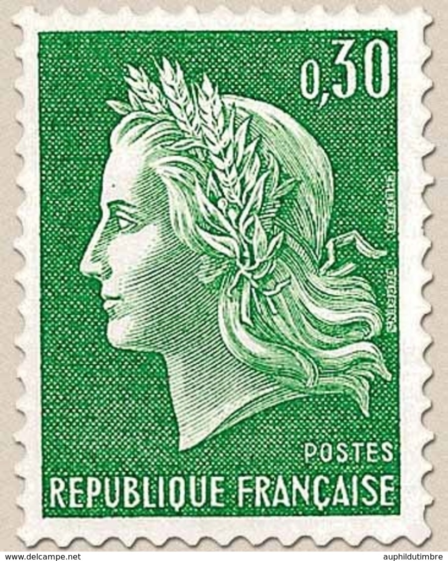 Type Marianne De Cheffer (I) 30c. Vert Y1536A - Unused Stamps
