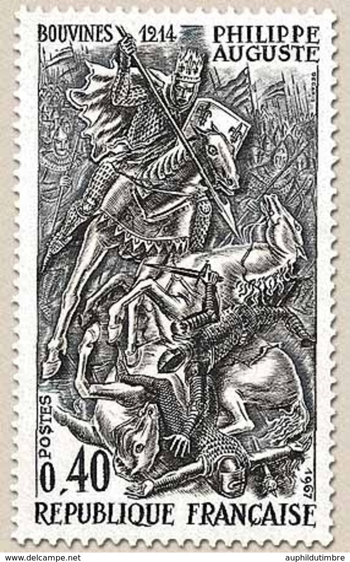 Grands Noms De L'Histoire. Philippe II Auguste (1165-1222) 40c. Gris Et Noir Y1538 - Unused Stamps
