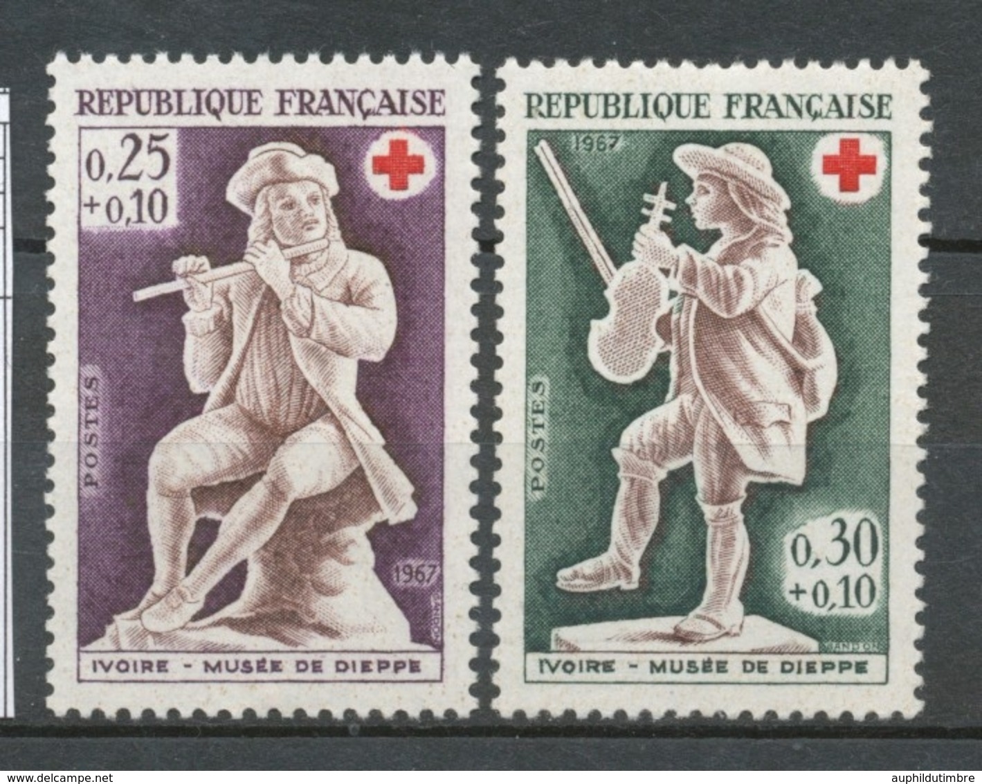 Série Au Profit De La Croix-Rouge. Ivoires Du Musée De Dieppe. 2 Valeurs Y1541S - Unused Stamps