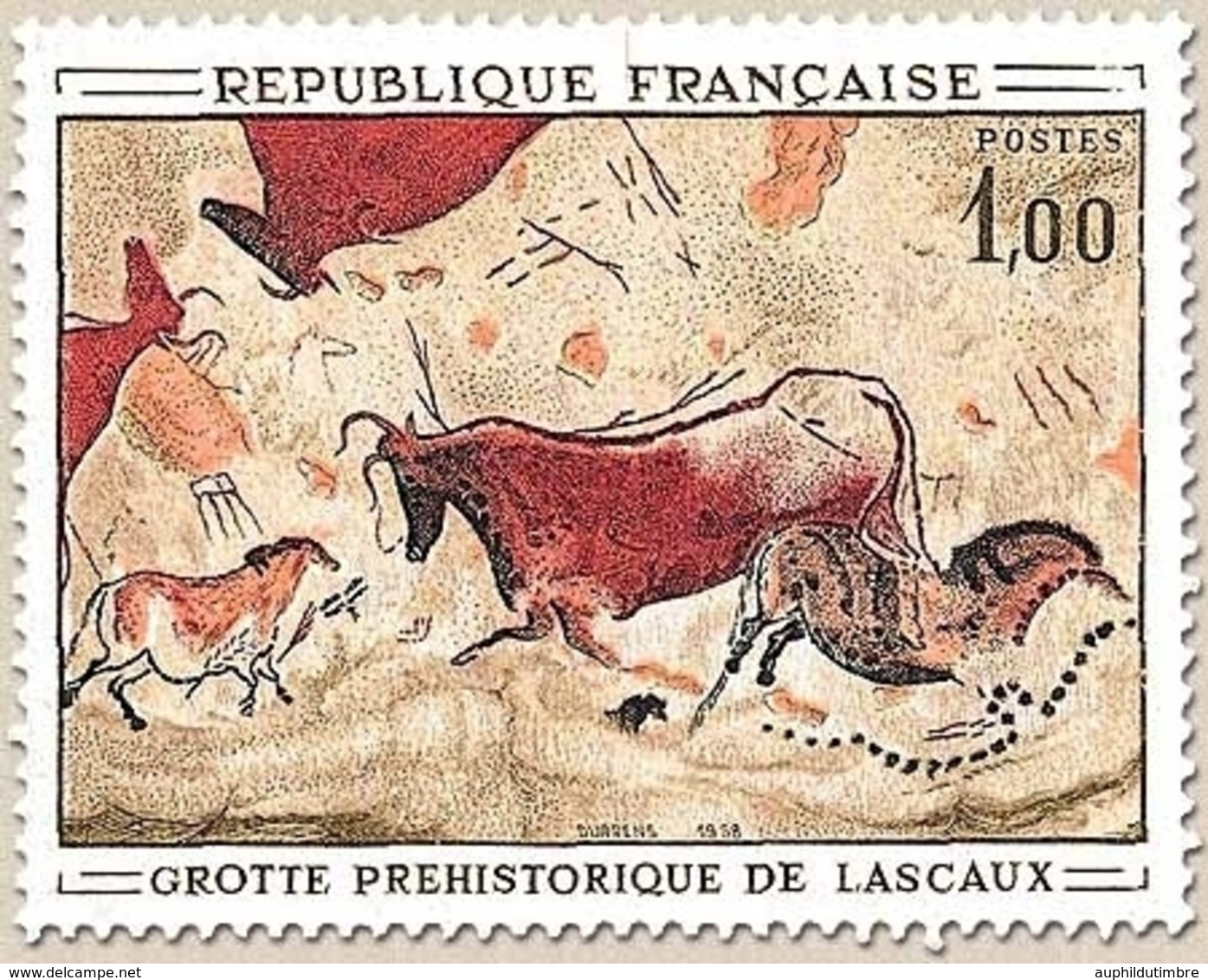 Oeuvre D'art. Peinture Rupestre De La Grotte De Lascaux à Montignac (Dordogne) 1f. Polychrome Y1555 - Nuovi