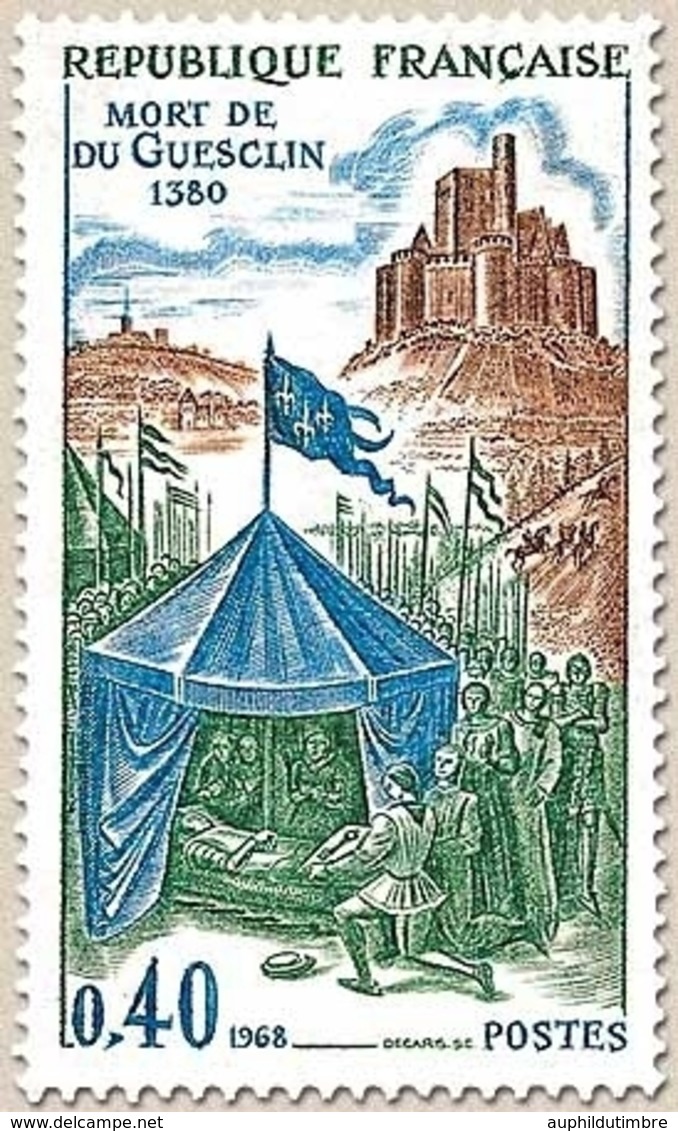 Grands Noms De L'Histoire. Mort De Bertrand Du Guesclin , Devant Châteauneuf-de-Randon  40c. Vert, Bleu Et Brun Y1578 - Nuovi