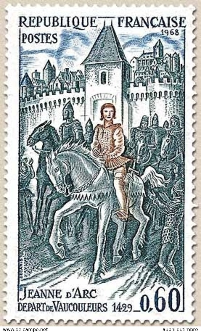 Grands Noms De L'Histoire. Jeanne D'Arc (1412-1431), Départ De Vaucouleurs (1429) 60c. Gris-bleu, Bleu Et Brun Y1579 - Nuovi