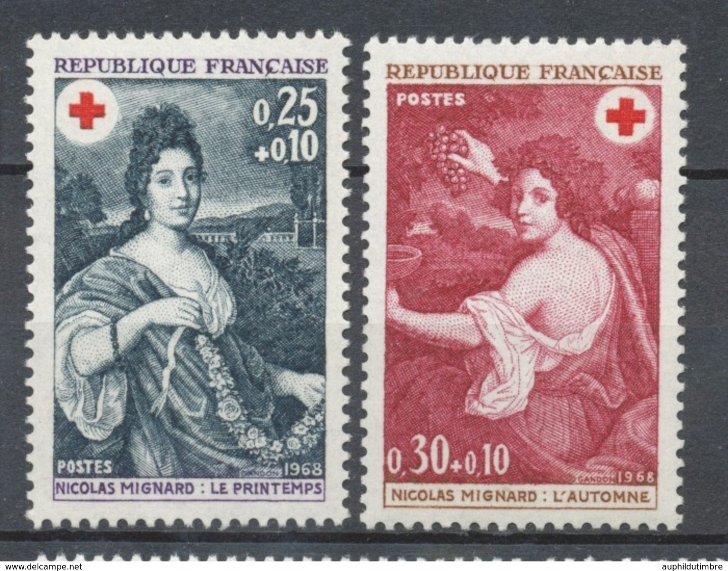 Série Au Profit De La Croix-Rouge. Tableaux De Nicolas Mignard (1606-1668). 2 Valeurs Y1581S - Neufs