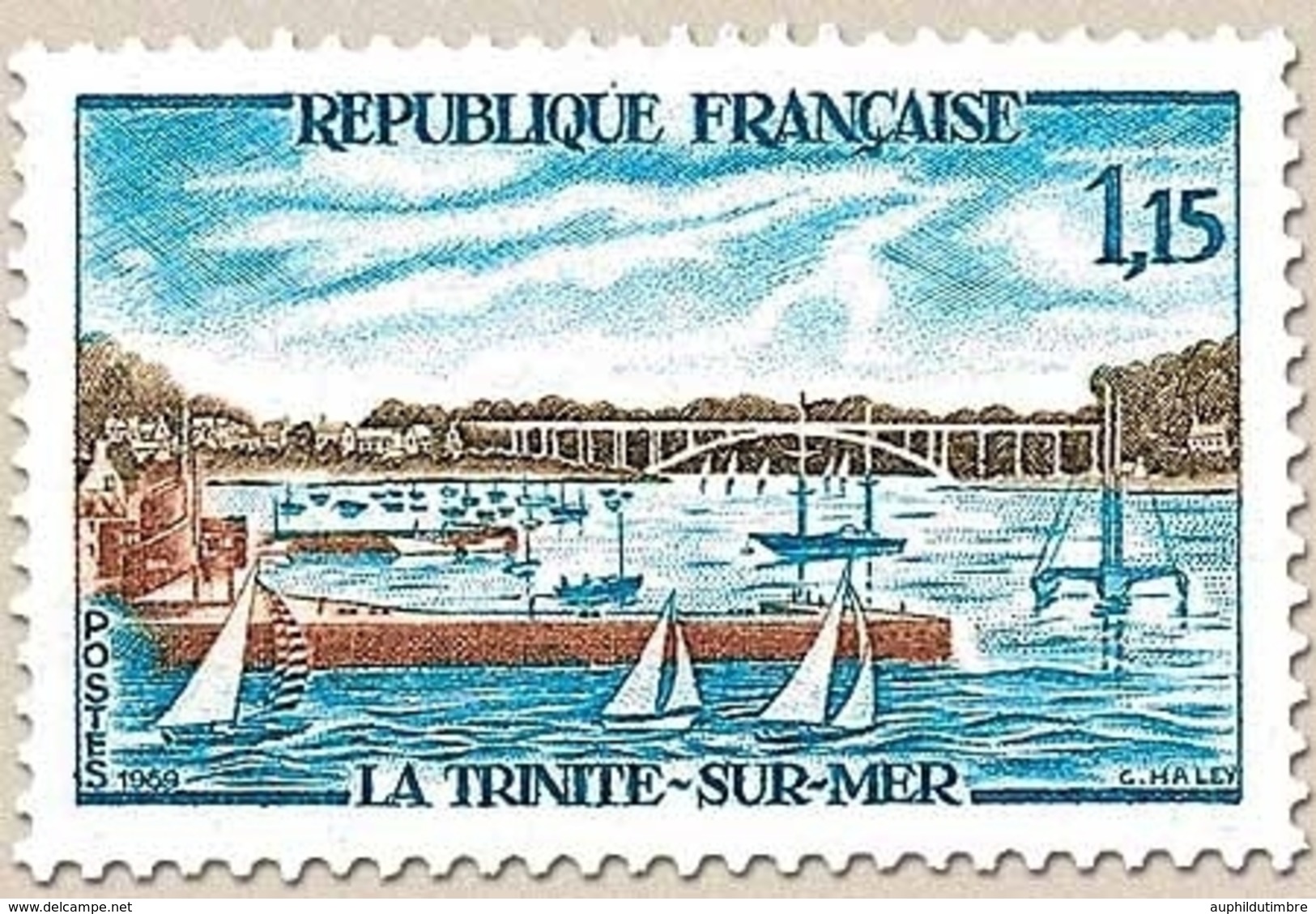 Série Touristique. Port De La Trinité-sur-Mer (Morbihan) 1f.15 Bleu, Brun-rouge Et Brun Y1585 - Neufs