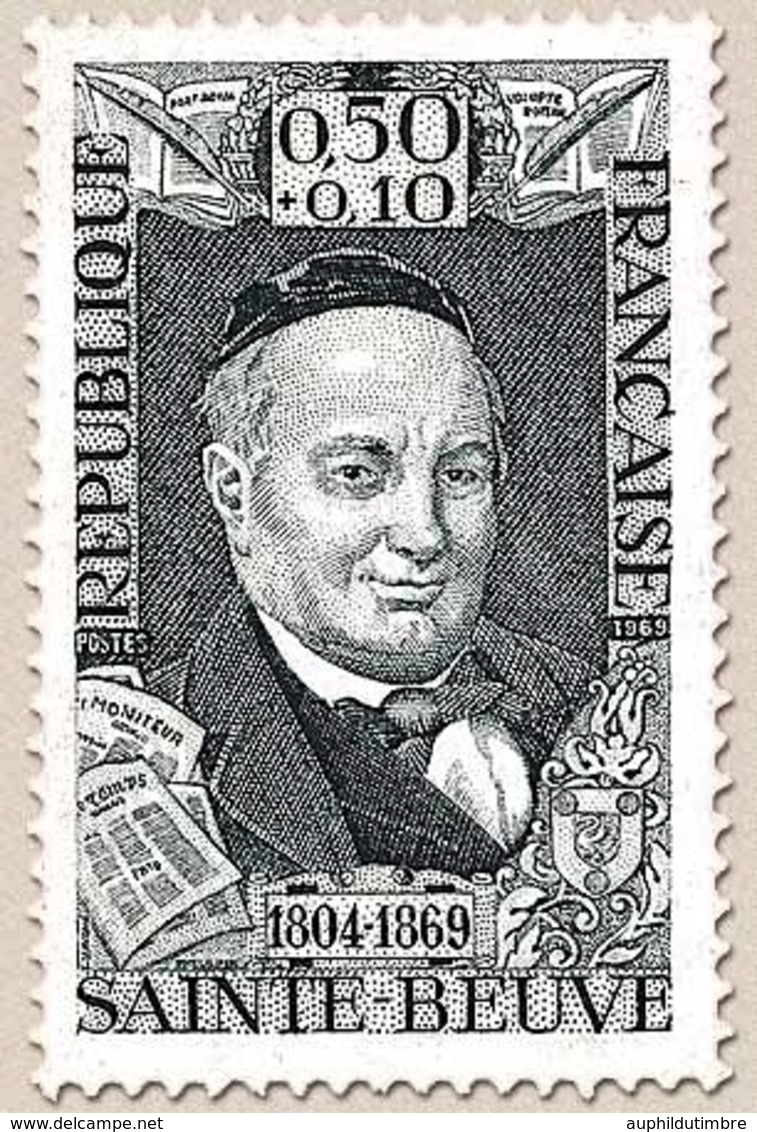 Célébrités Du XVIIIe Au XXe Siècles. Charles, Augustin Sainte-Beuve, Poète  50c. + 10c. Gris Y1592 - Unused Stamps