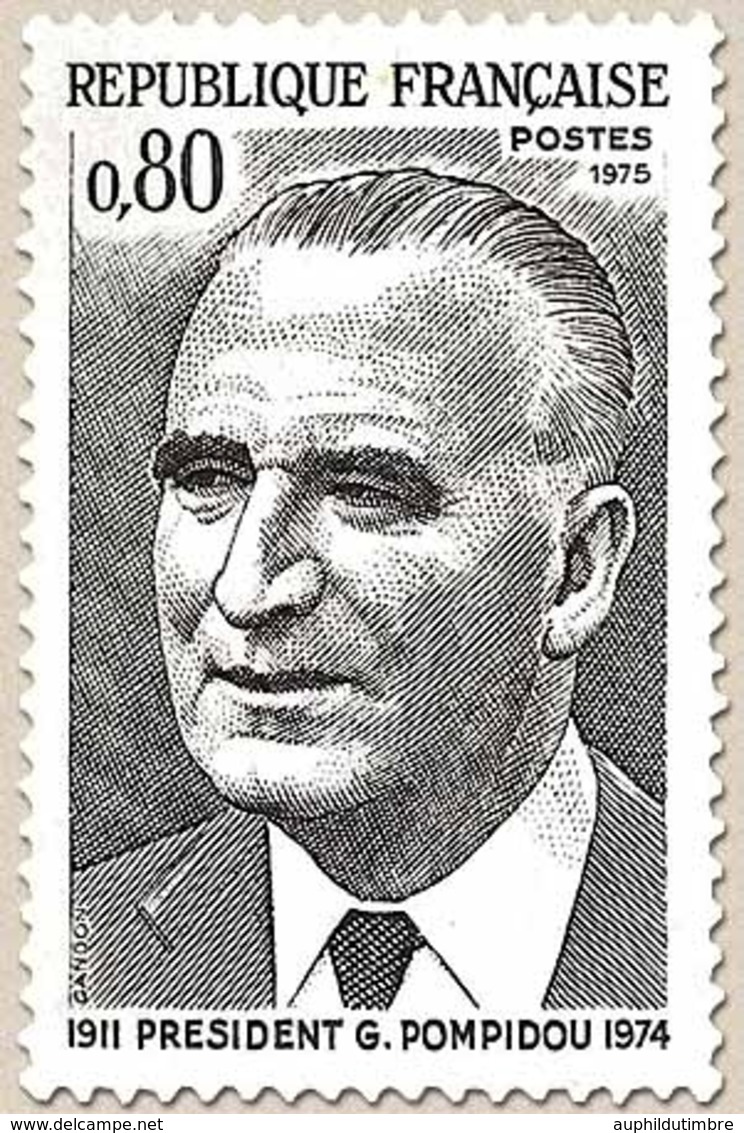 Président Georges Pompidou (1911-1974) 80c. Gris-bleu Et Gris Y1839 - Unused Stamps