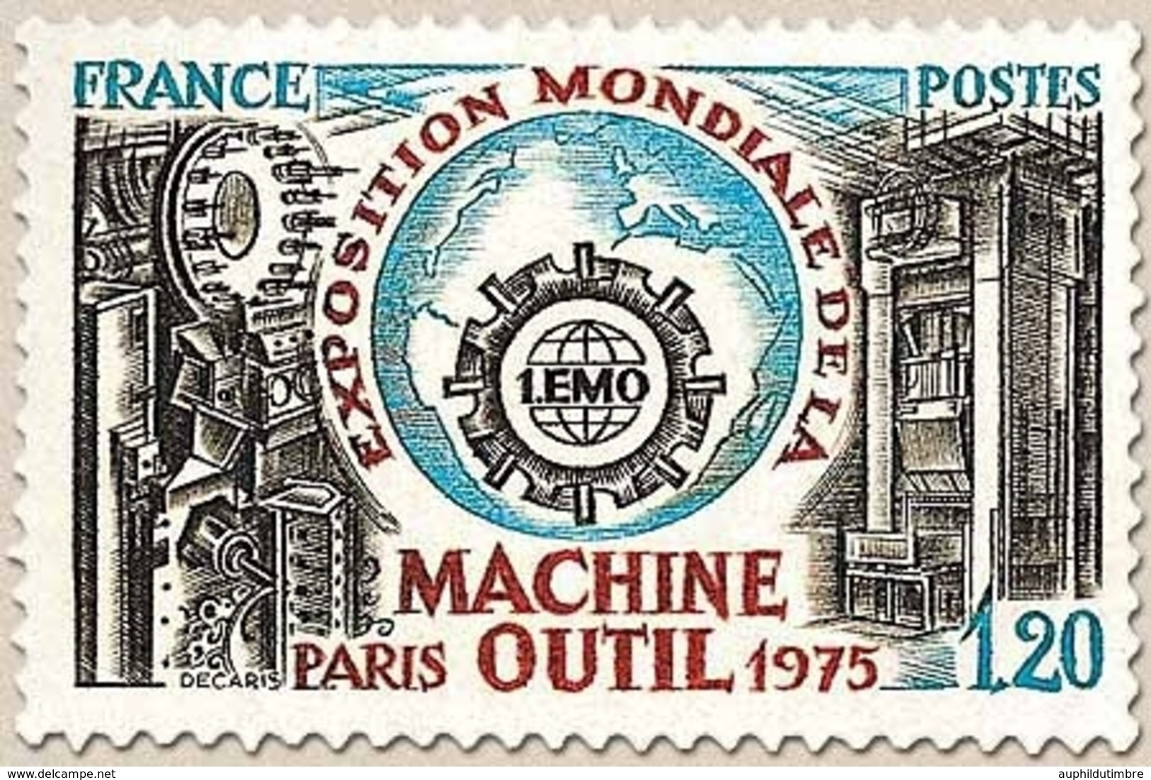 Exposition Mondiale De La Machine-outil. 1f.20 Turquoise, Noir Et Brun-rouge Y1842 - Unused Stamps