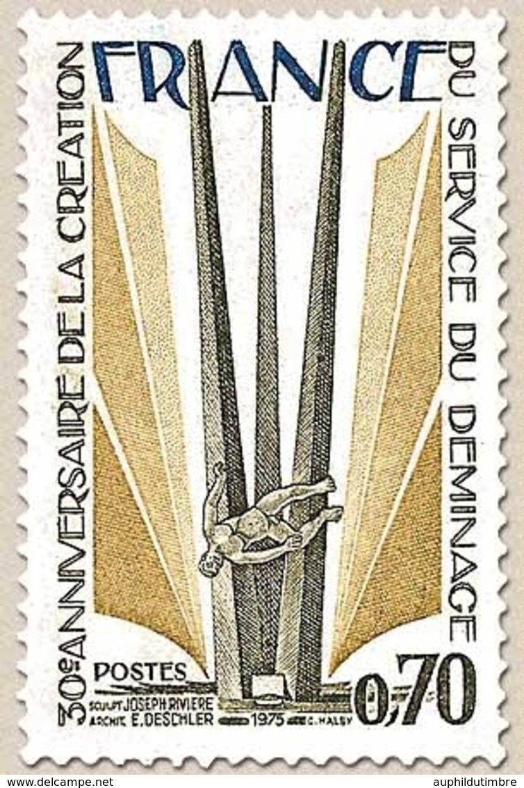 30e Anniversaire De La Création Du Service De Déminage. 70c. Bleu, Olive Et Bistre-olive Y1854 - Unused Stamps