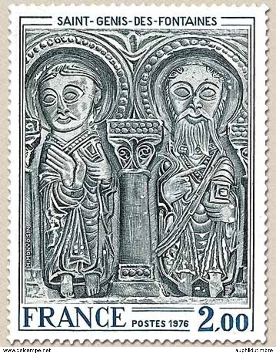 Oeuvres D'art. Linteau De L'église De Saint-Genis-des-Fontaines 2f. Gris-bleu Et Bleu Y1867 - Unused Stamps