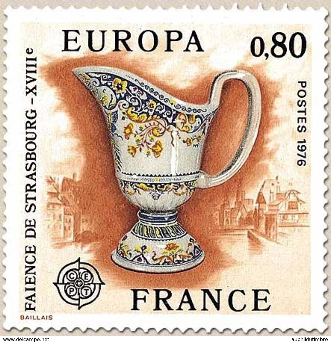 Europa. Héliogravure. Faïence De Strasbourg 80c. Polychrome Y1877 - Ungebraucht