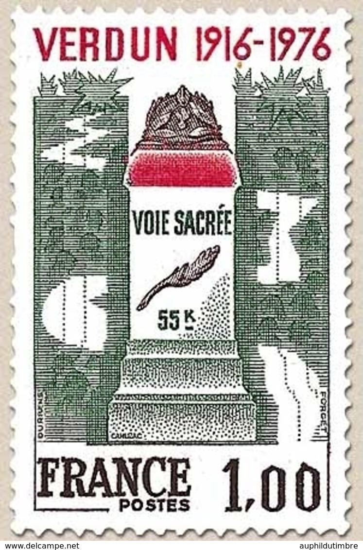 Verdun. 1f. Vert Foncé, Rouge Et Brun Carminé Y1883 - Neufs