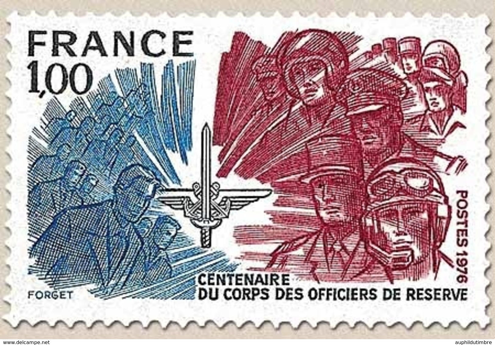 Centenaire Du Corps Des Officiers De Réserve. 1f. Noir, Bleu Et Carmin Y1890 - Nuevos