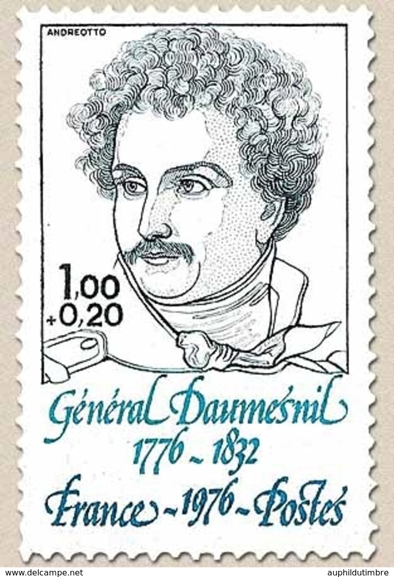 Personnages Célèbres. Au Profit De La Croix-Rouge. Général Daumesnil 1f. + 20c. Bleu-vert, Bleu Et Turquoise Y1896 - Unused Stamps