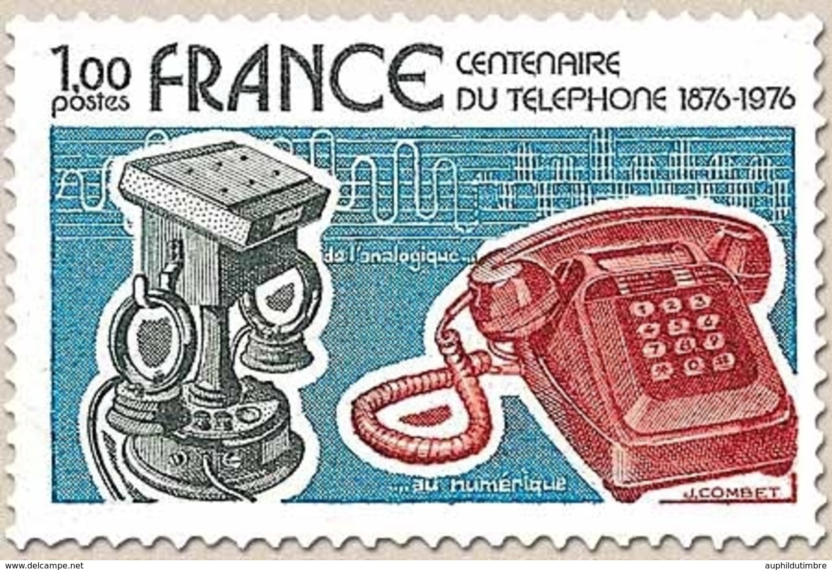 Centenaire De La Première Liaison Téléphonique. 1f. Gris, Bleu Et Brique Y1905 - Neufs