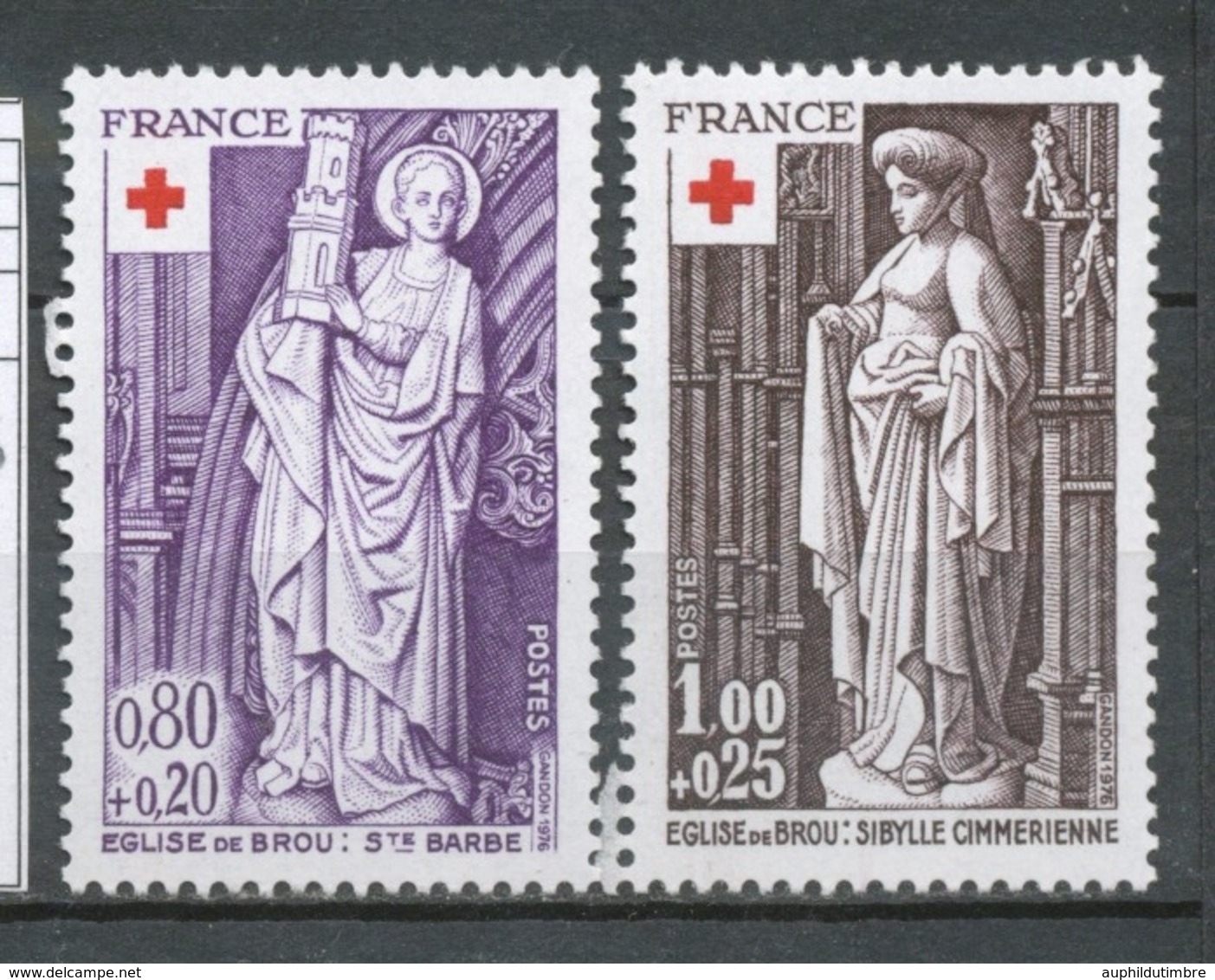 Série Au Profit De La Croix-Rouge. Sculptures Religieuses De L'église De Brou.  2 Valeurs Y1911S - Unused Stamps