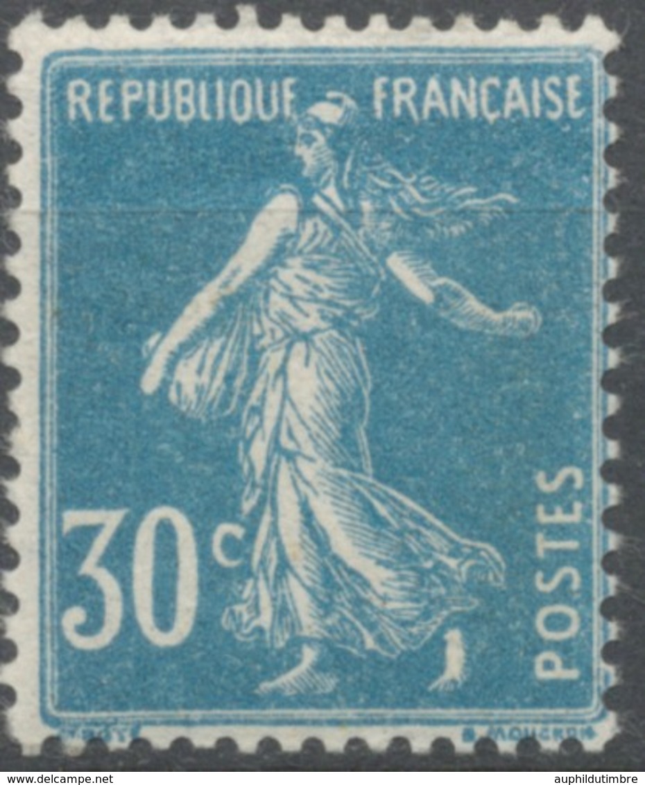 Type Semeuse Fond Plein, Inscriptions Grasses. 30c. Bleu (IIA) Neuf Luxe ** Y192 - Neufs