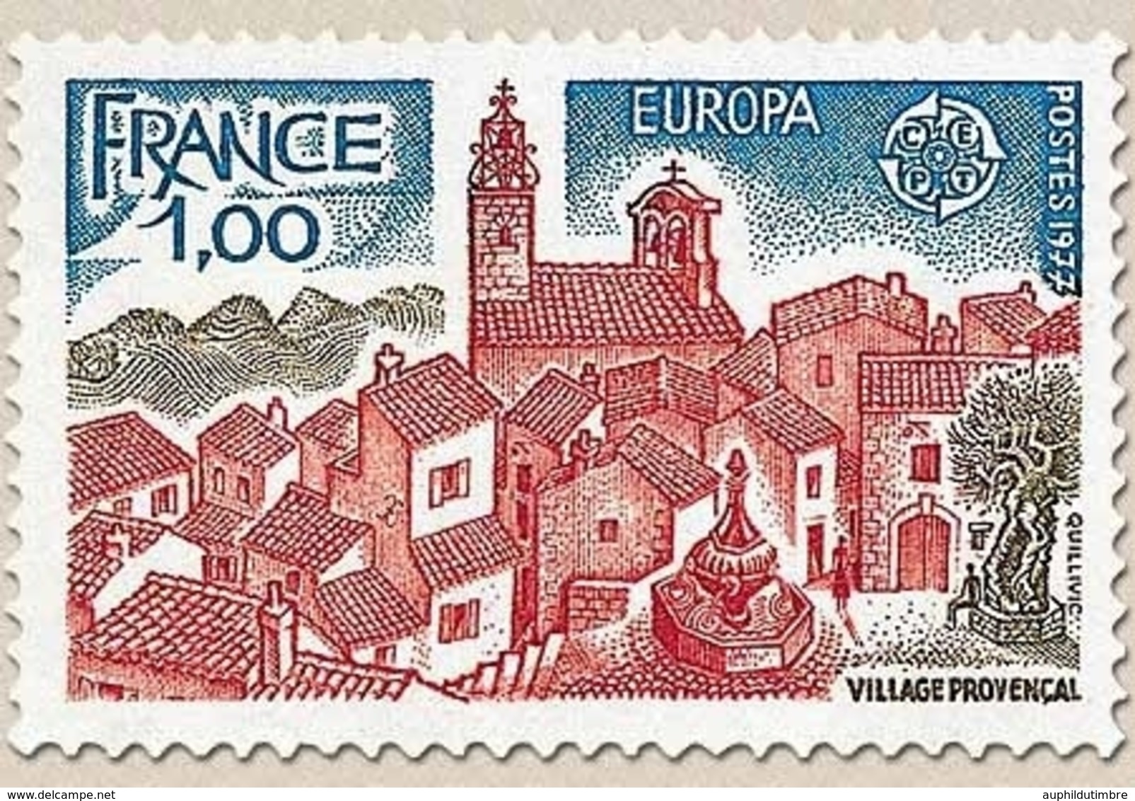 Europa. Village Provençal. 1f. Bleu, Olive Et Brique Y1928 - Unused Stamps