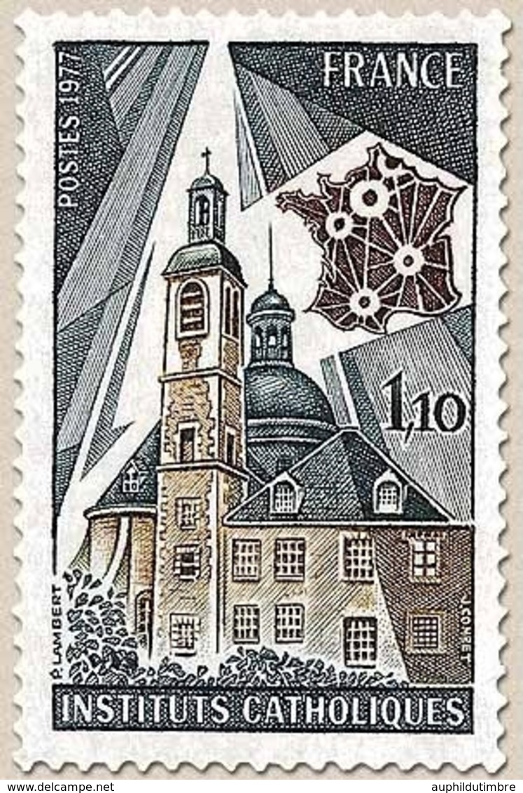 Instituts Catholiques De France. 1f.10 Gris-bleu, Brun Et Brun-olive Y1933 - Unused Stamps