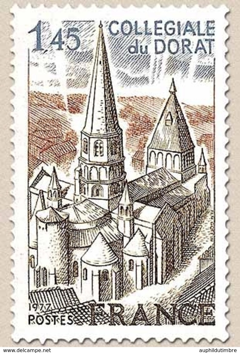 Série Touristique. Collégiale Du Dorat (XII° S.).  1f.45 Gris-bleu Et Brun-olive Y1937 - Unused Stamps