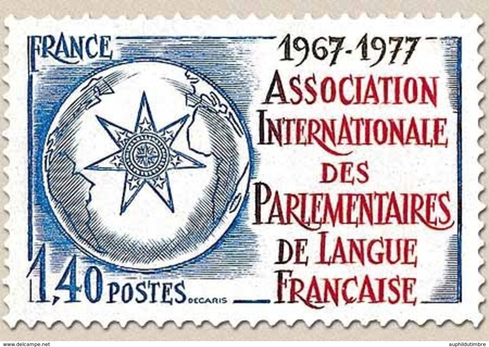 10e Anniversaire De L'Association Internationale Des Parlementaires De Langue Française. 1f.40 Y1945 - Unused Stamps