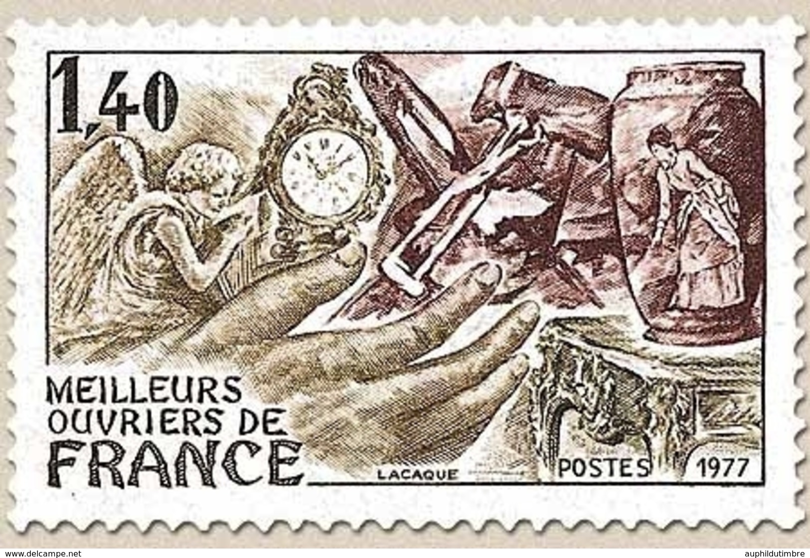 Meilleurs Ouvriers De France. 1f.40 Brun-rouge Et Olive Y1952 - Nuevos