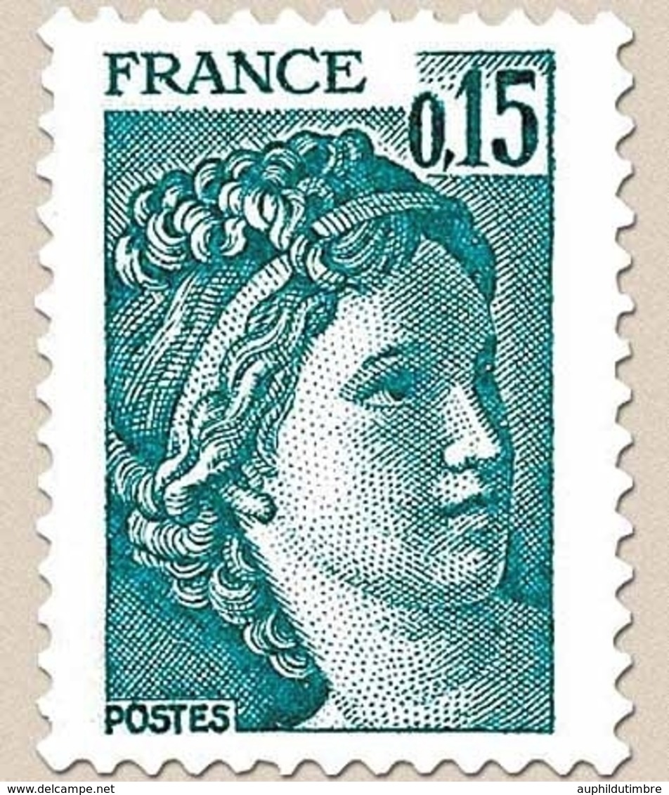 Type Sabine, Tirée D'une Oeuvre Du Peintre Louis David. 1re Série. 15c. Vert-bleu Y1966 - Neufs