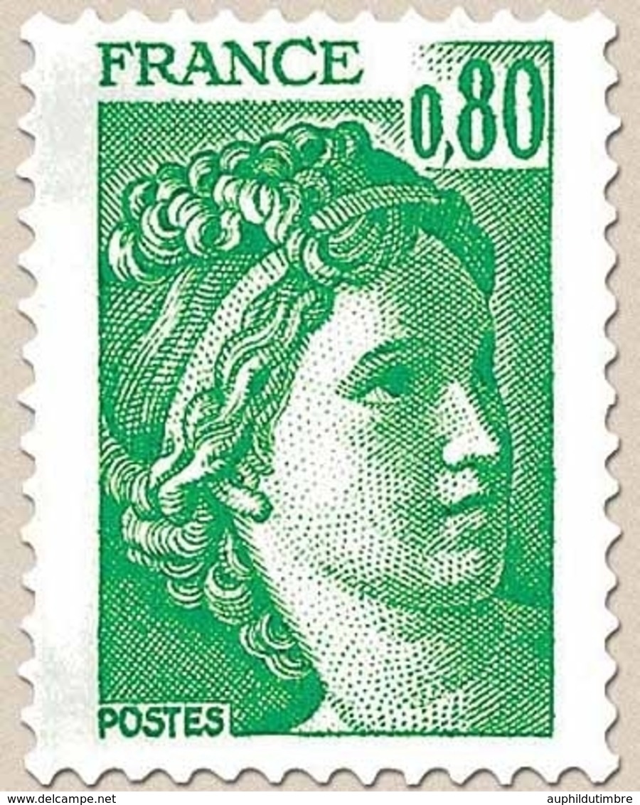 Type Sabine, Tirée D'une Oeuvre Du Peintre Louis David. 1re Série. 80c. Vert Y1970 - Ungebraucht
