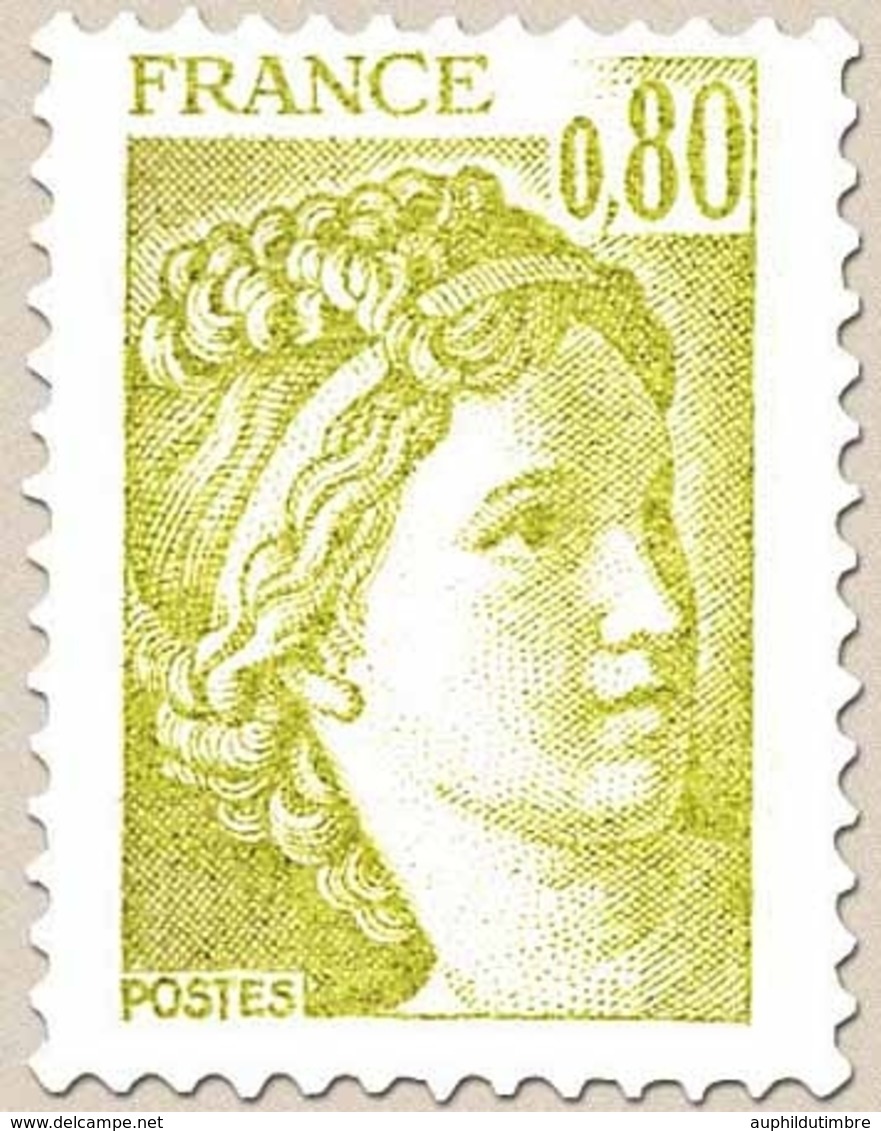 Type Sabine, Tirée D'une Oeuvre Du Peintre Louis David. 1re Série. 80c. Jaune-olive Y1971 - Nuovi