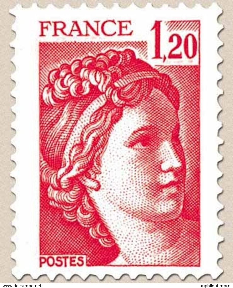 Type Sabine, Tirée D'une Oeuvre Du Peintre Louis David. 1re Série. 1f.20 Rouge Y1974 - Unused Stamps