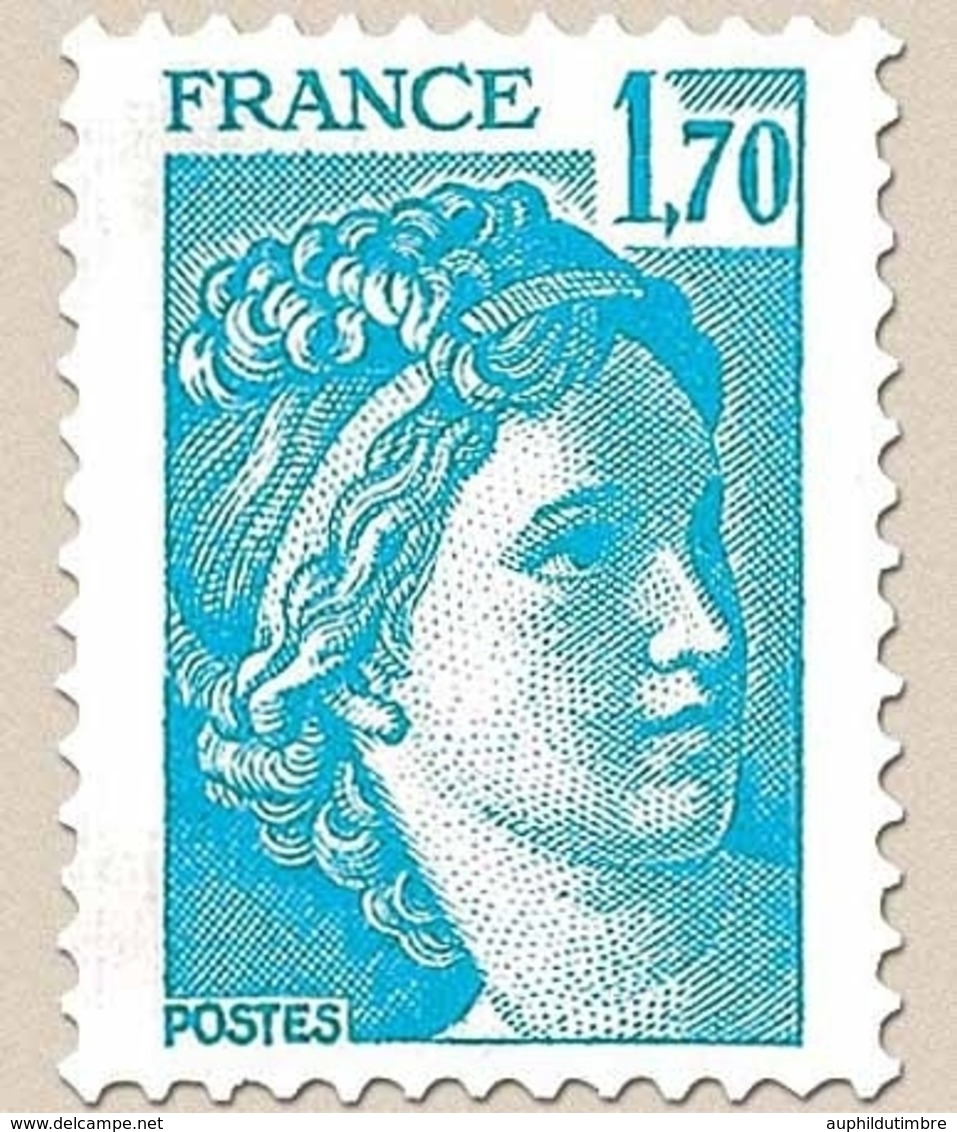 Type Sabine, Tirée D'une Oeuvre Du Peintre Louis David. 1re Série. 1f.70 Bleu Clair Y1976 - Nuovi