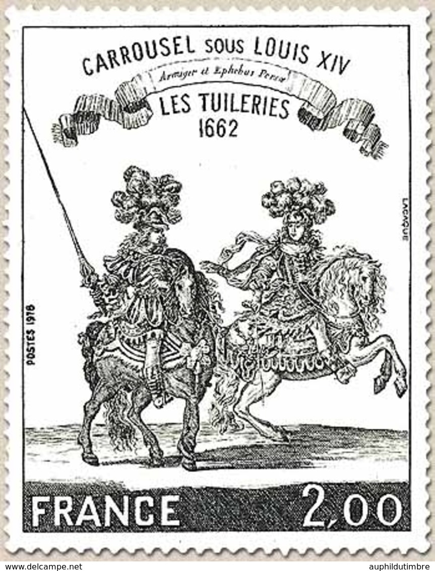 Les Tuileries, 1662. Dessin Du Cabinet Du Roy. Carrousel Sous Louis XIV.  2f. Noir Y1983 - Ungebraucht