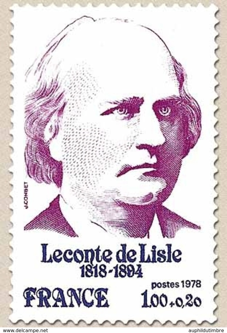 Personnages Célèbres. Leconte De Lisle 1f. + 20c. Lilas-rouge Et Bleu-violet Y1988 - Unused Stamps