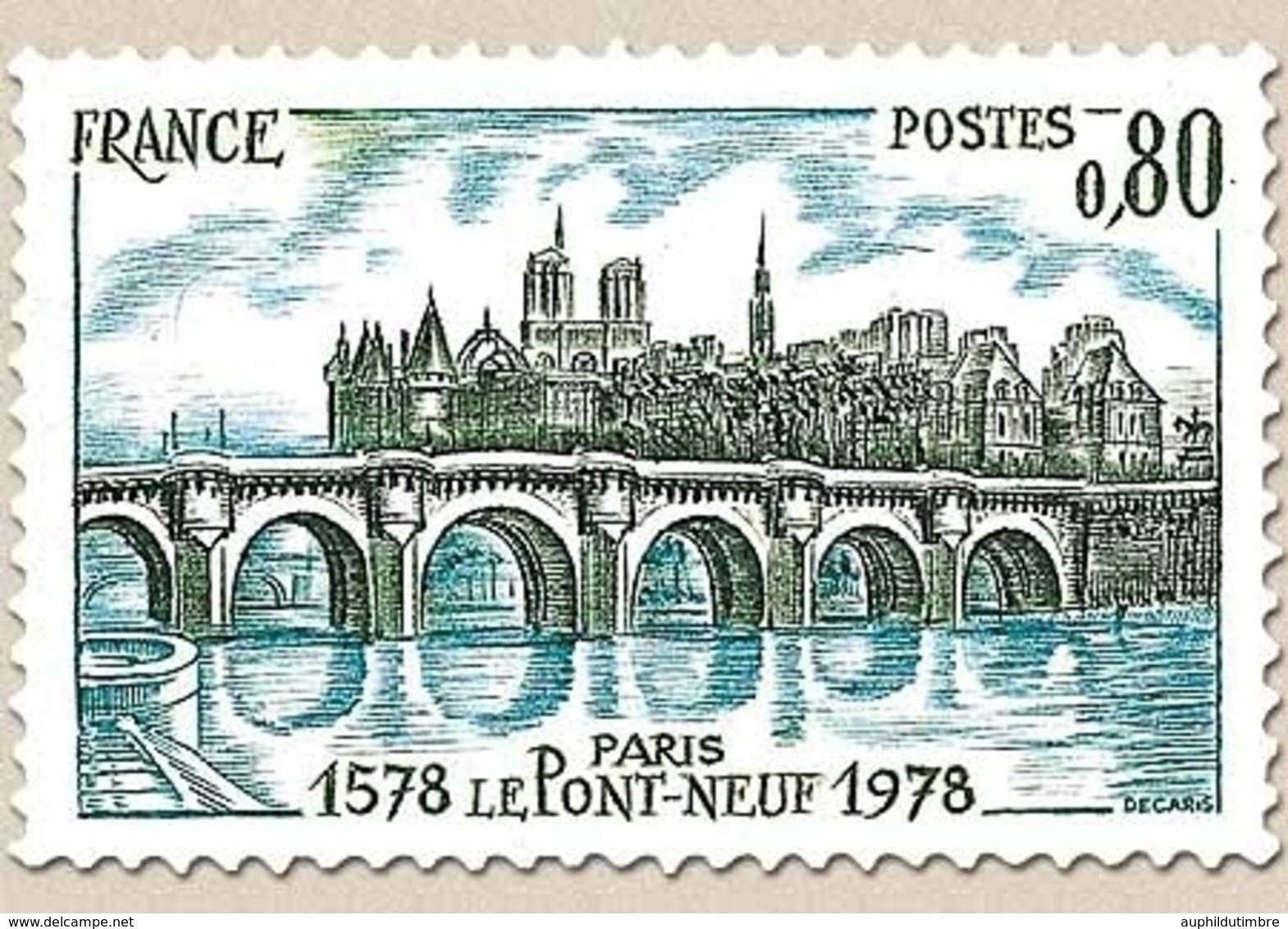 Série Touristique. Le Pont-Neuf De Paris 80c. Vert-noir Et Bleu-vert Y1997 - Unused Stamps