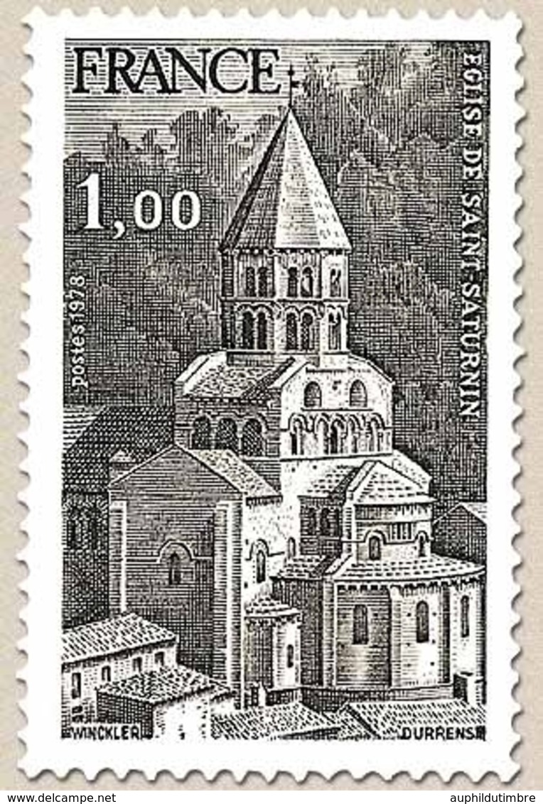 Série Touristique. Eglise De St-Saturnin 1f. Noir Y1998 - Unused Stamps