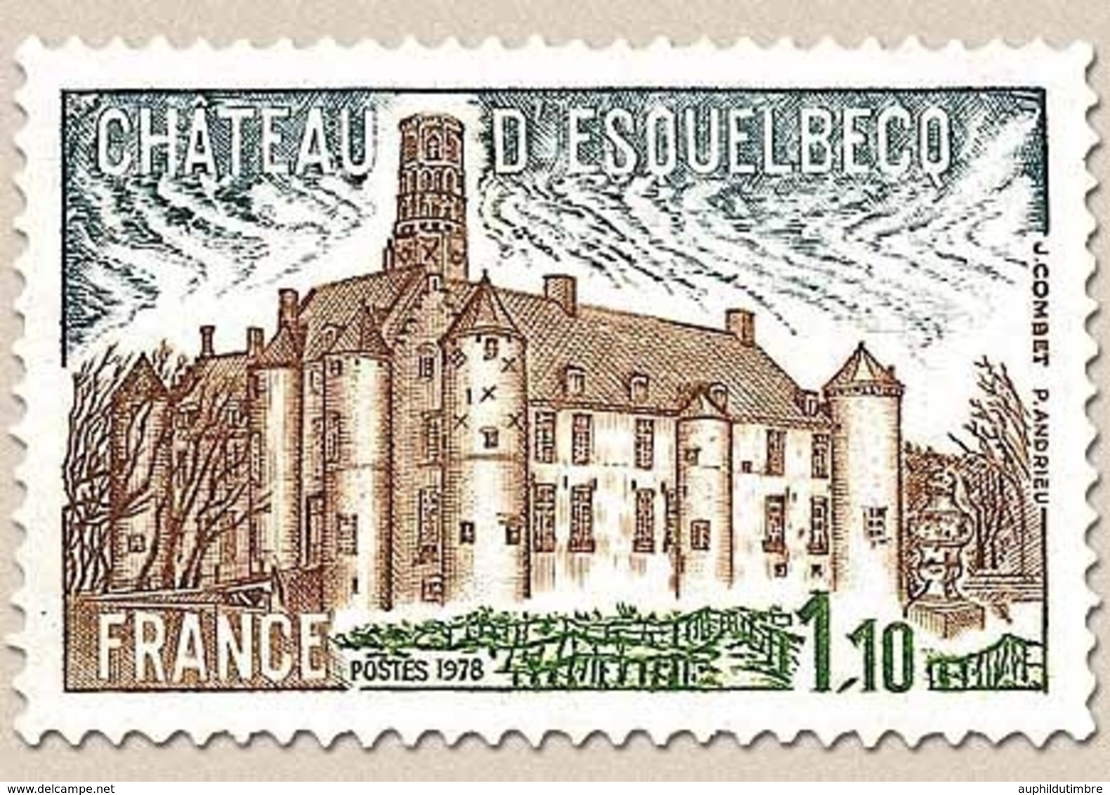 Série Touristique. Château D'Esquelbecq 1f.10 Brun, Gris-bleu Et Vert Y2000 - Nuovi