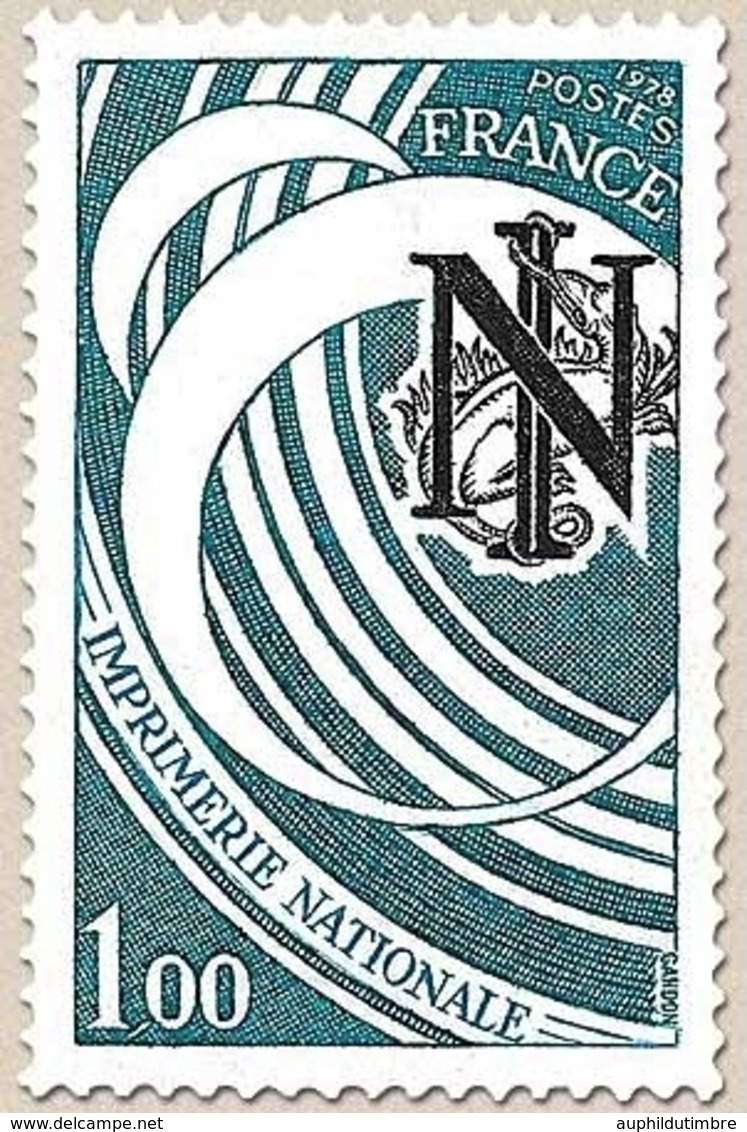 Imprimerie Nationale. 1f. Vert-bleu, Bleu Et Noir Y2014 - Ungebraucht