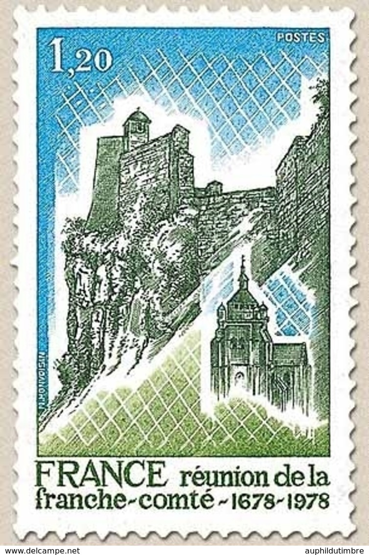 Réunion De La Franche-Comté à La Couronne Par La Paix De Nimègue (1678-1978) 1f.20 Bleu-vert Et Vert Foncé Y2015 - Ungebraucht