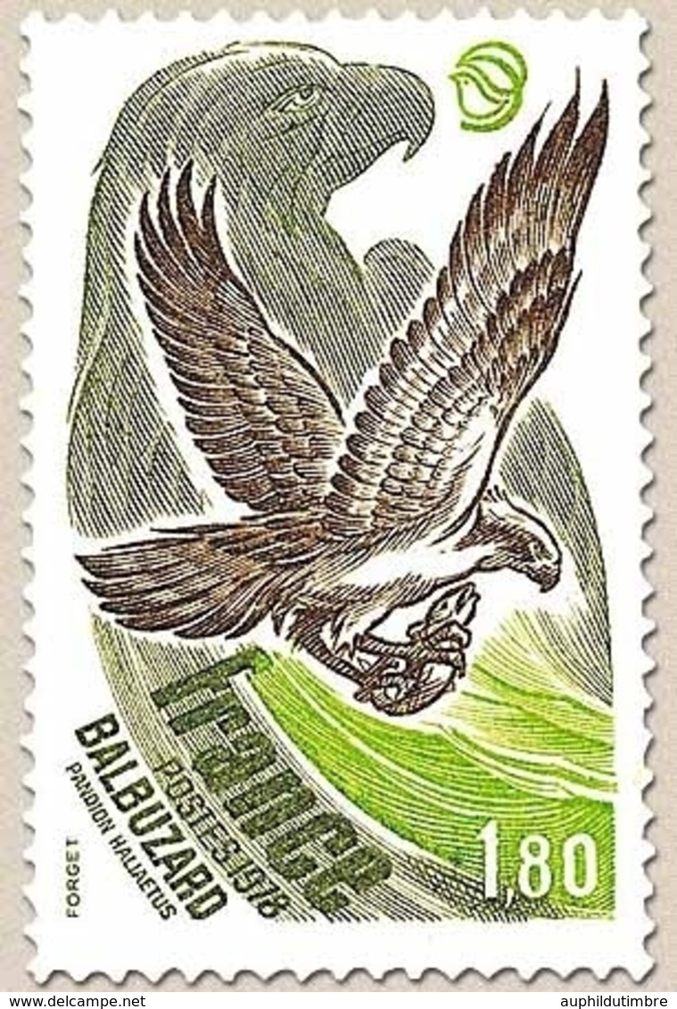 Série Nature. Balbuzard 1f.80 Vert-jaune, Olive Et Brun Y2018 - Unused Stamps