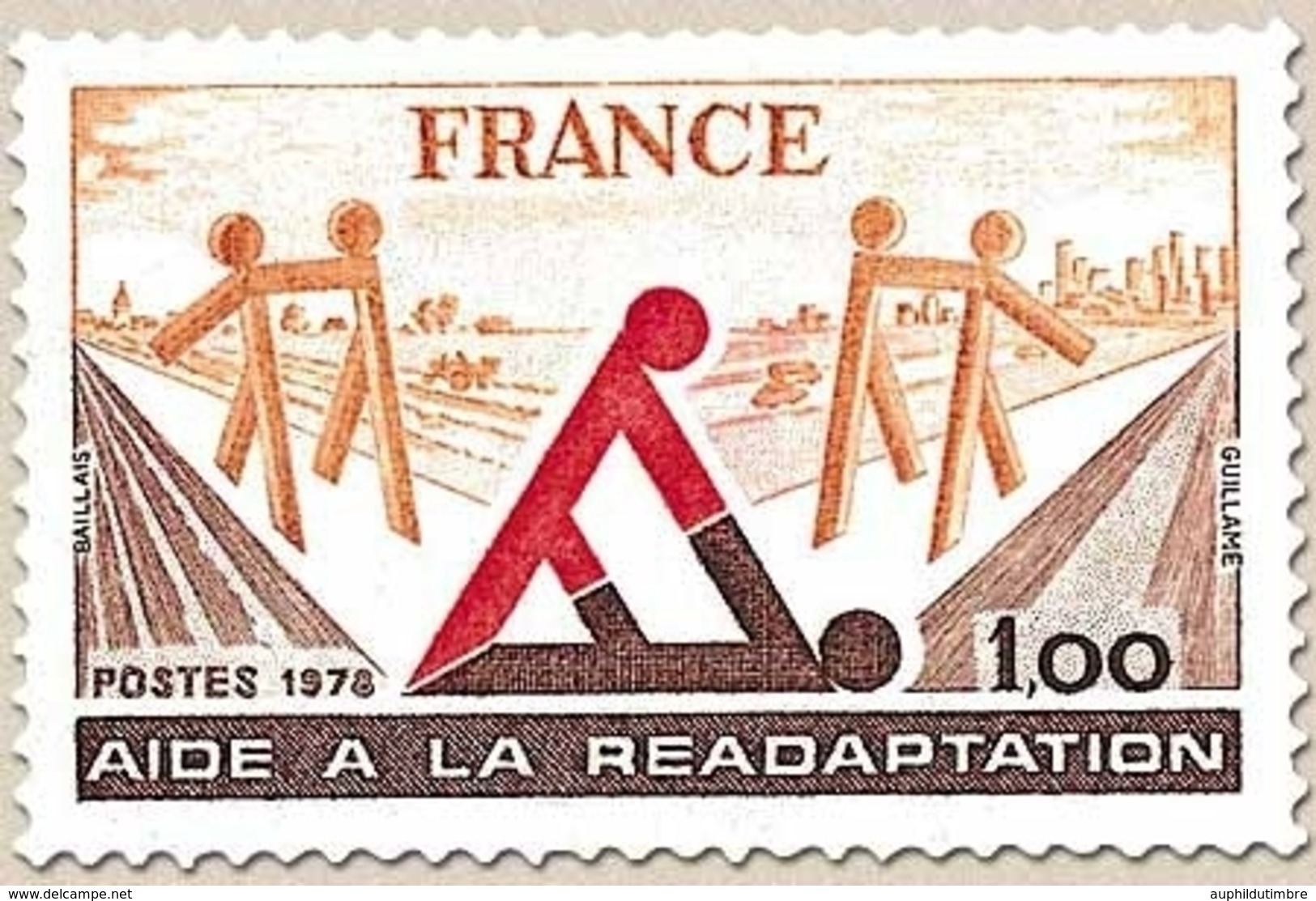 Aide à La Réadaptation. 1f. Ocre, Brun Et Rouge Y2023 - Nuovi