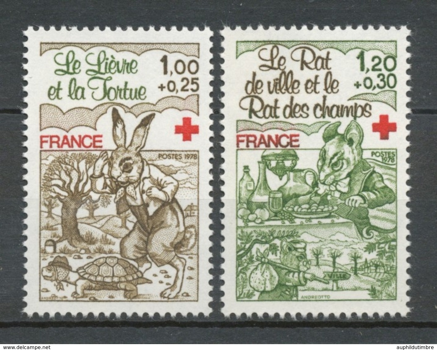 Série Au Profit De La Croix-Rouge. Fables De La Fontaine. 2 Valeurs Y2025S - Unused Stamps