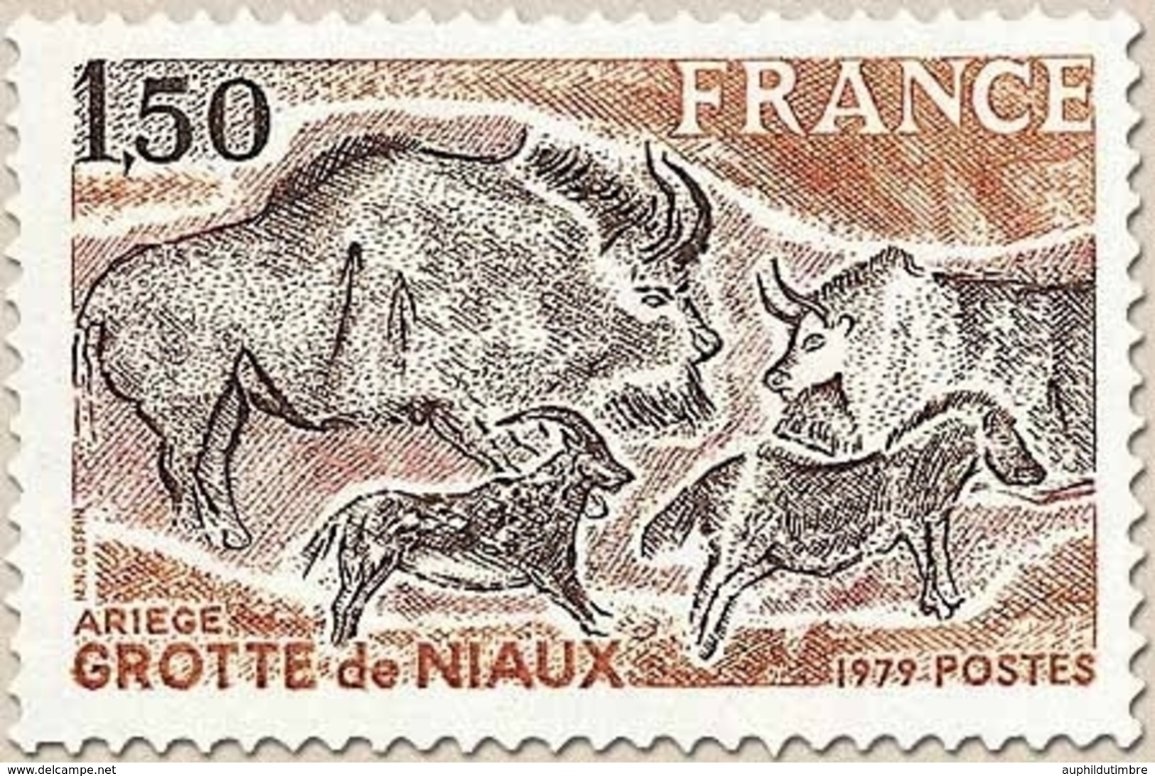 Série Touristique. Grotte De Niaux 1f.50 Brun-jaune, Rouge Et Brun Y2043 - Ungebraucht